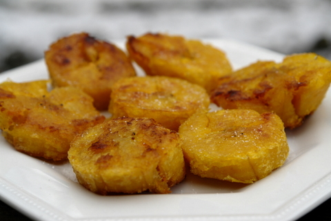 Patacones - boiled and fried