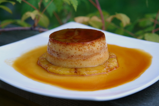 Flan de pina or pineapple flan