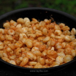 Mote refrito en salsa de hornado