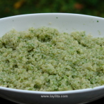 Quinoa with tomatillo and cilantro