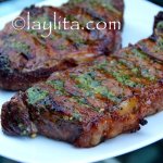 Achiote and beer marinated grilled steak