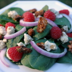 Salada de espinafre e framboesa