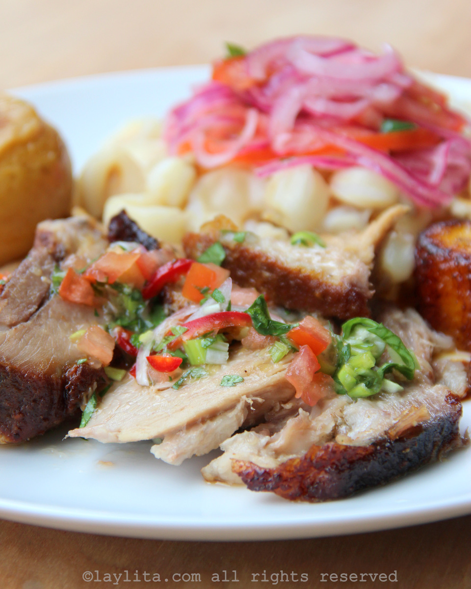 Carne de porco assada equatoriana - Hornado
