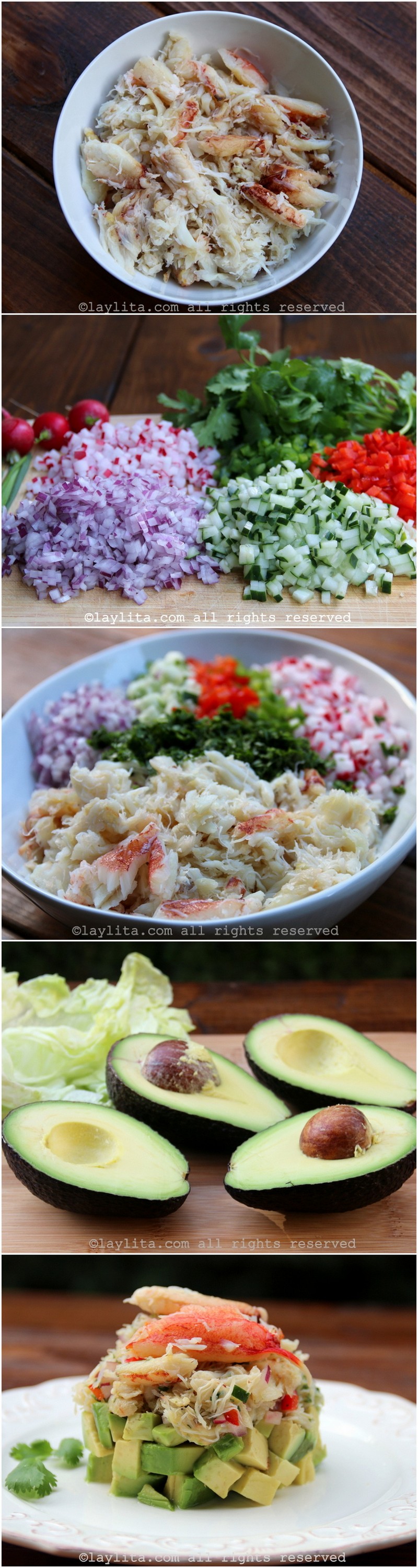 Como fazer salada de caranguejo em camadas com abacate