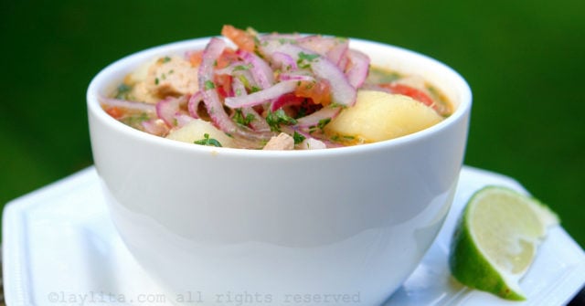 Recipe for Ecuadorian encebollado fish soup