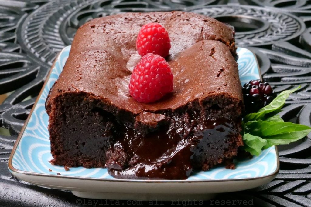 Receta del pastel fundido de chocolate fundido