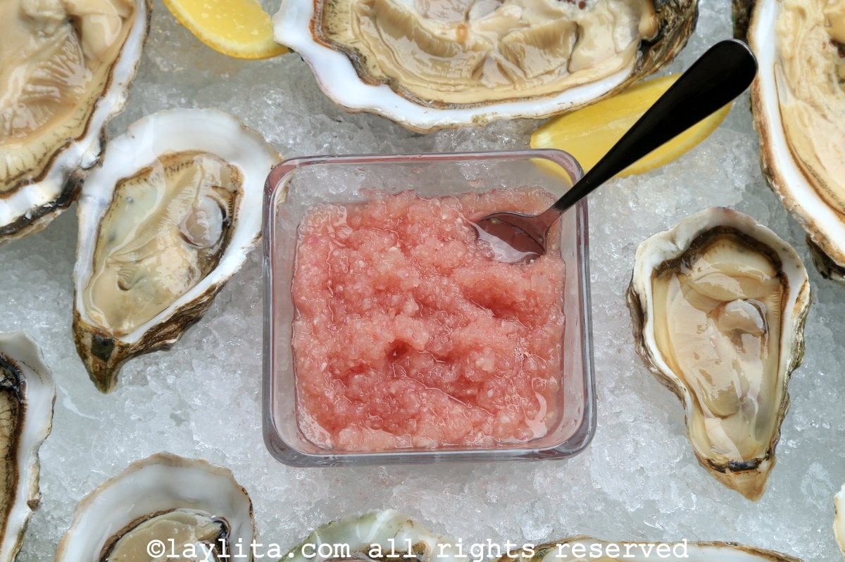 Mignonette: Vinagreta de chalotas o echalotes para ostras u ostiones