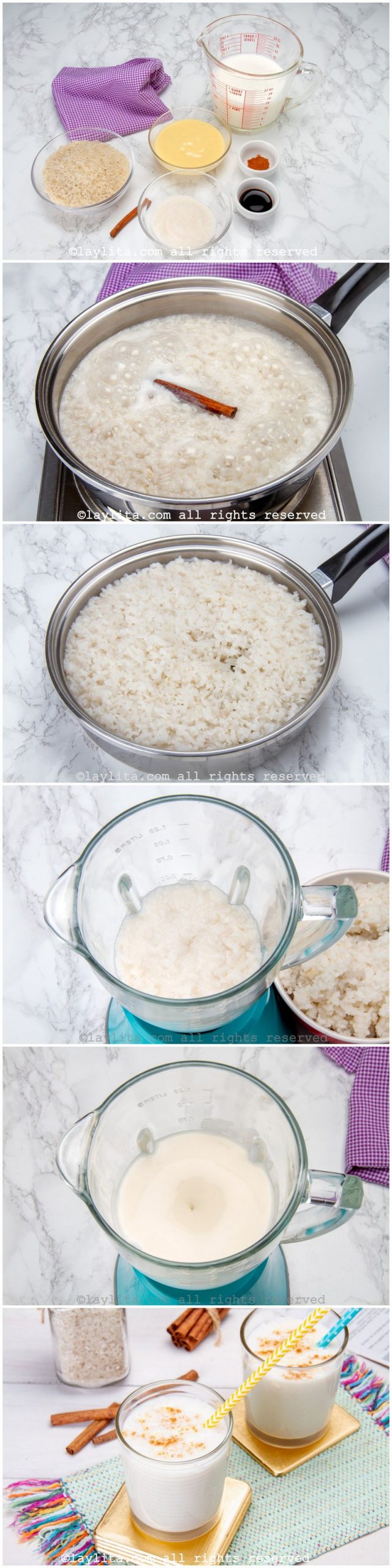 Fotos paso a paso para preparar la chicha de arroz venezolana