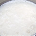 Preparación del arroz con coco