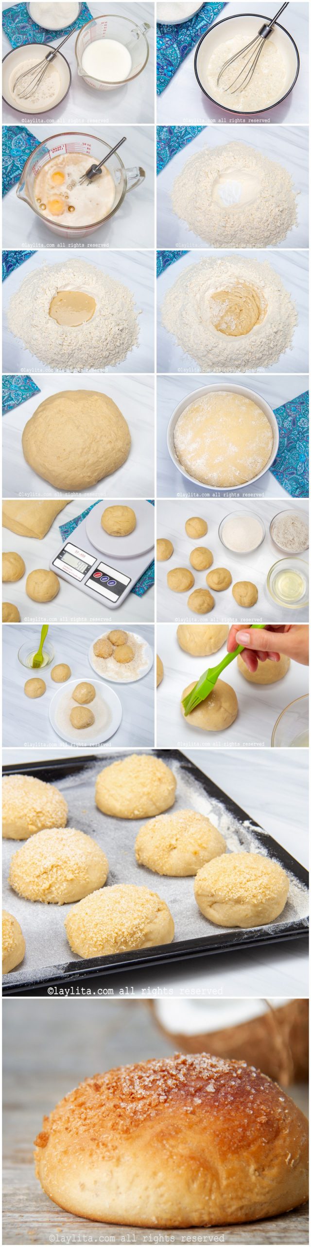 Fotos paso a paso para preparar pan de coco casero