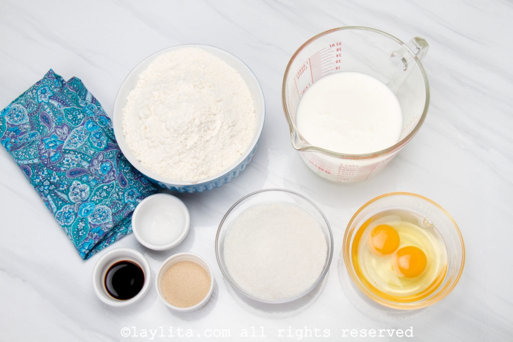 Ingredientes para preparar pan de coco