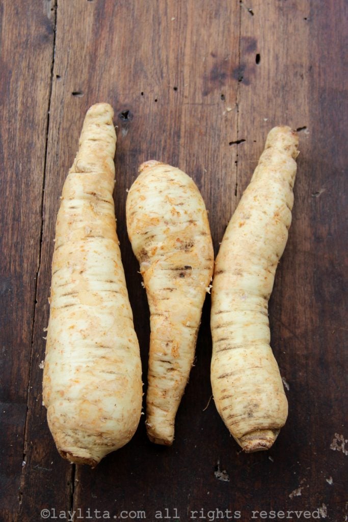 Zanahoria blanca o arracacha en Ecuador