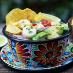 Ceviche vegetariano de palmito con aguacate