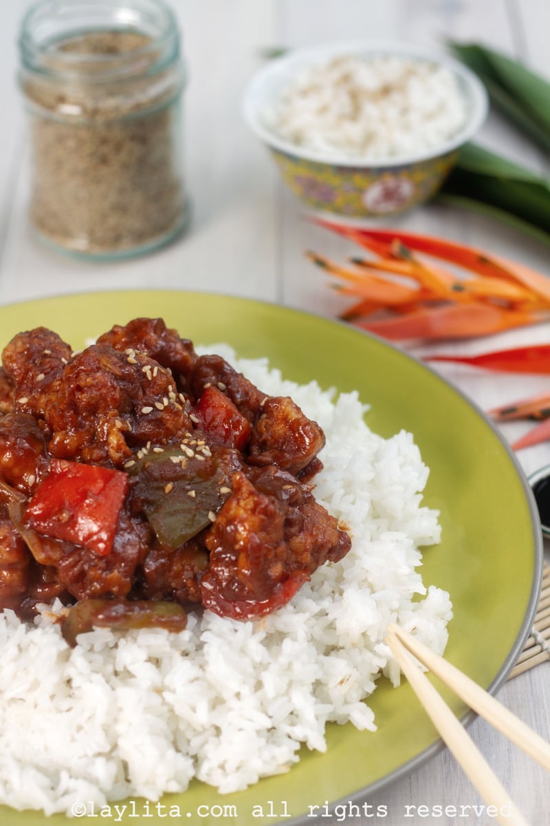 Pollo agridulce chino