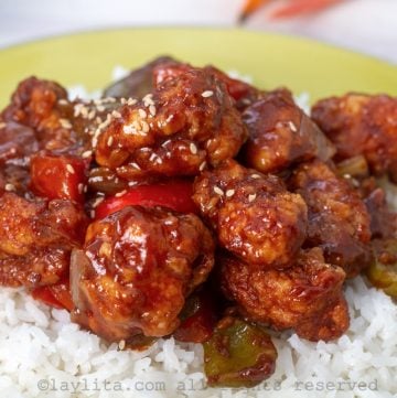 Pollo en salsa agridulce al estilo chino