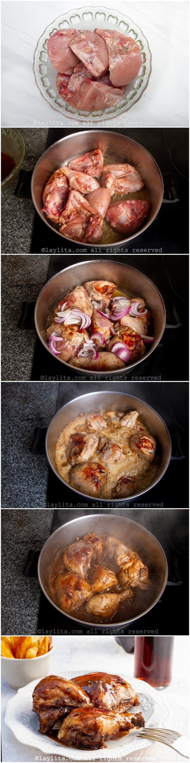 Preparación paso a paso del pollo a la coca cola