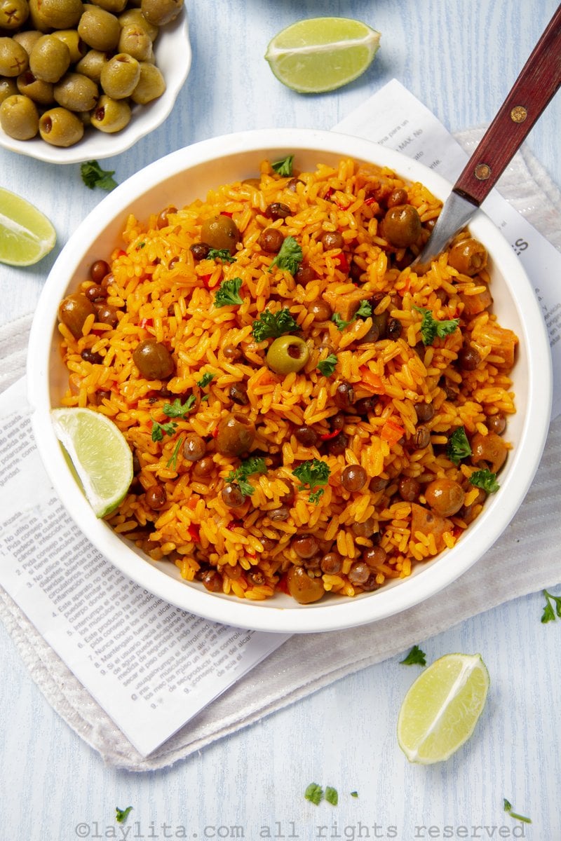 Receta del arroz con gandules de Puerto Rico