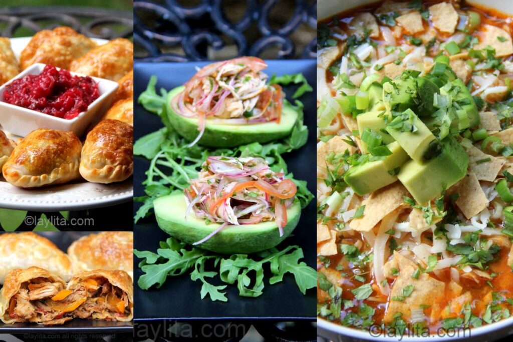 Ideas de recetas para las sobras del pavo de Thanksgiving Collage de photos de recetas que usan las sobras del pavo asado de Thanksgiving