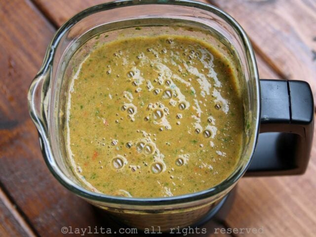Salsa de seco licuada