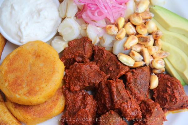 Carne colorada - Carne al achiote - Recetas de Laylita