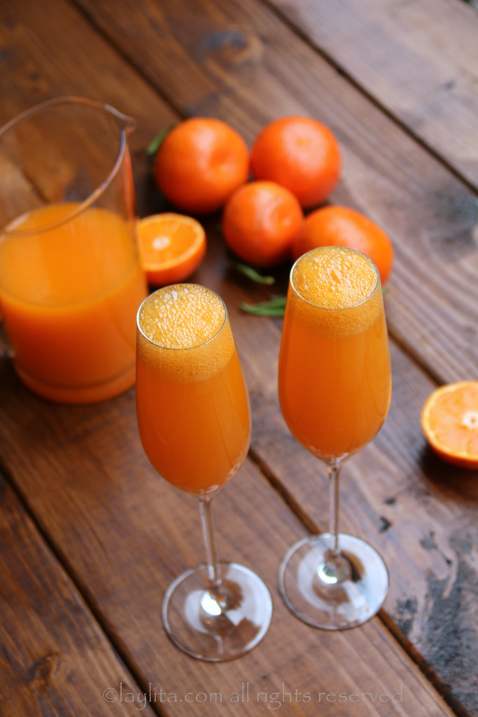 Coctel mimosa de mandarina