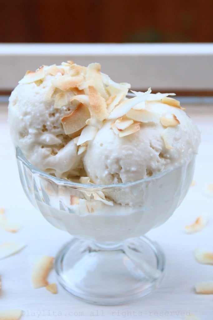 Receta del helado de coco