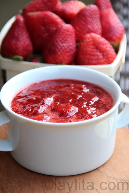Receta para salsa de fresas o frutillas