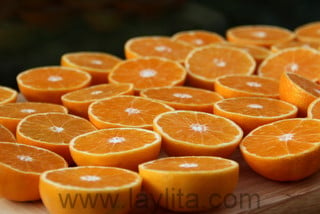 Mandarines coupées en tranches