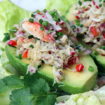Recette avocats farcis de salade de crabe