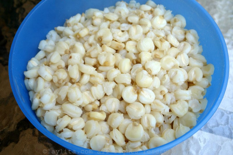 Cuisson du mote (hominy)