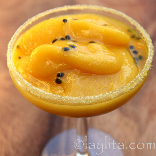 Cocktail margarita mangue fraiche et fruits de la passion
