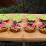 Mini sandwichs ou tapas de viande de porc