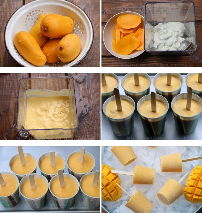 Préparation de la recette glace mangue et yaourt