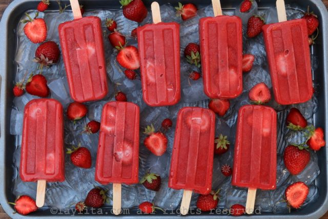 glaces aux fraises individuelles faites maison