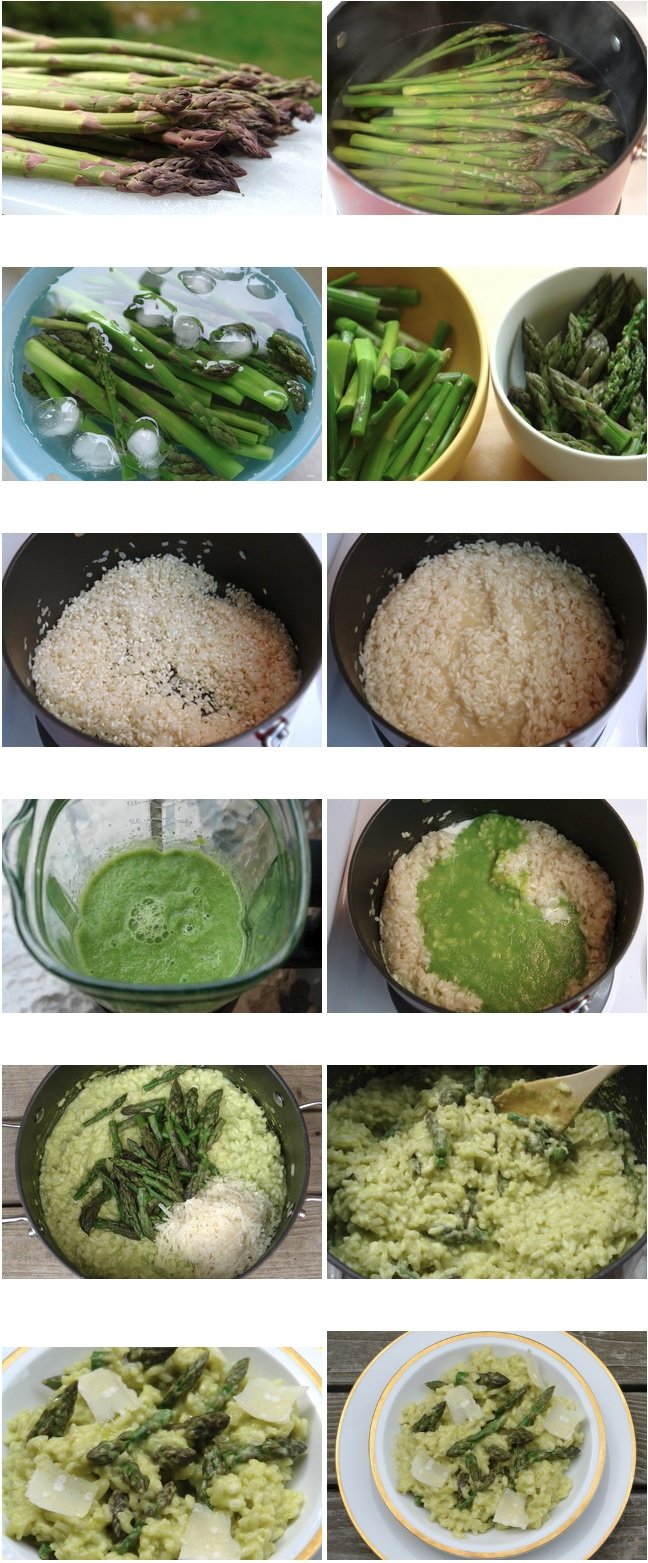 Préparation du risotto aux asperges