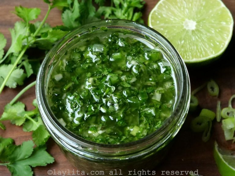 Sauce chimichurri à la coriandre fraîche d'inspiration équatorienne