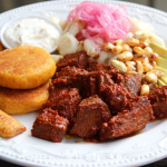 Carne colorada or meat with achiote
