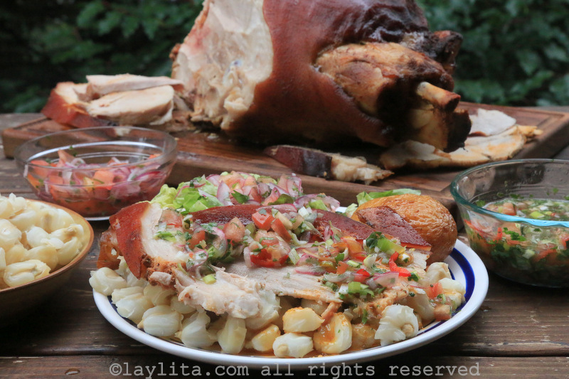 Hornado de chancho or Ecuadorian roasted pork leg recipe
