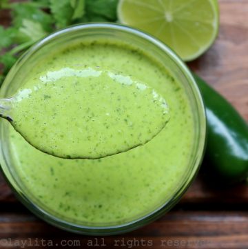 Recipe for lime cilantro butter sauce