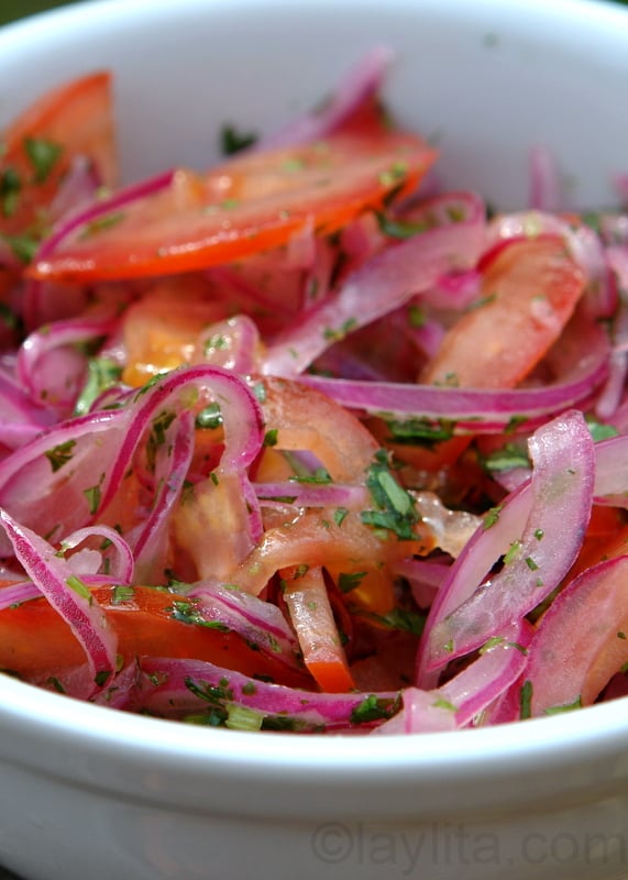 Red onion and tomato salsa or curtido