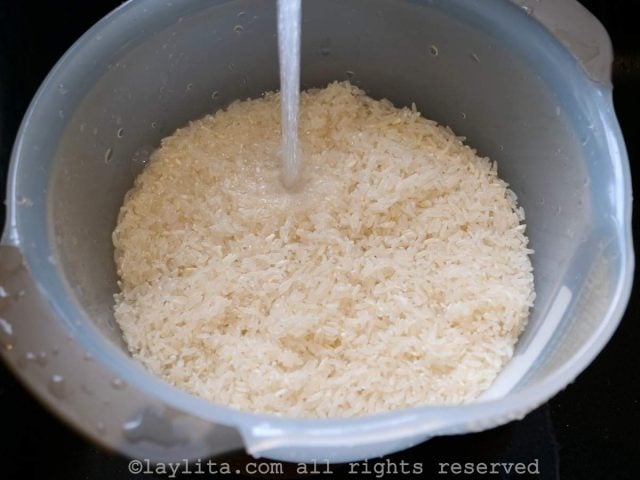 Rinse the rice if needed
