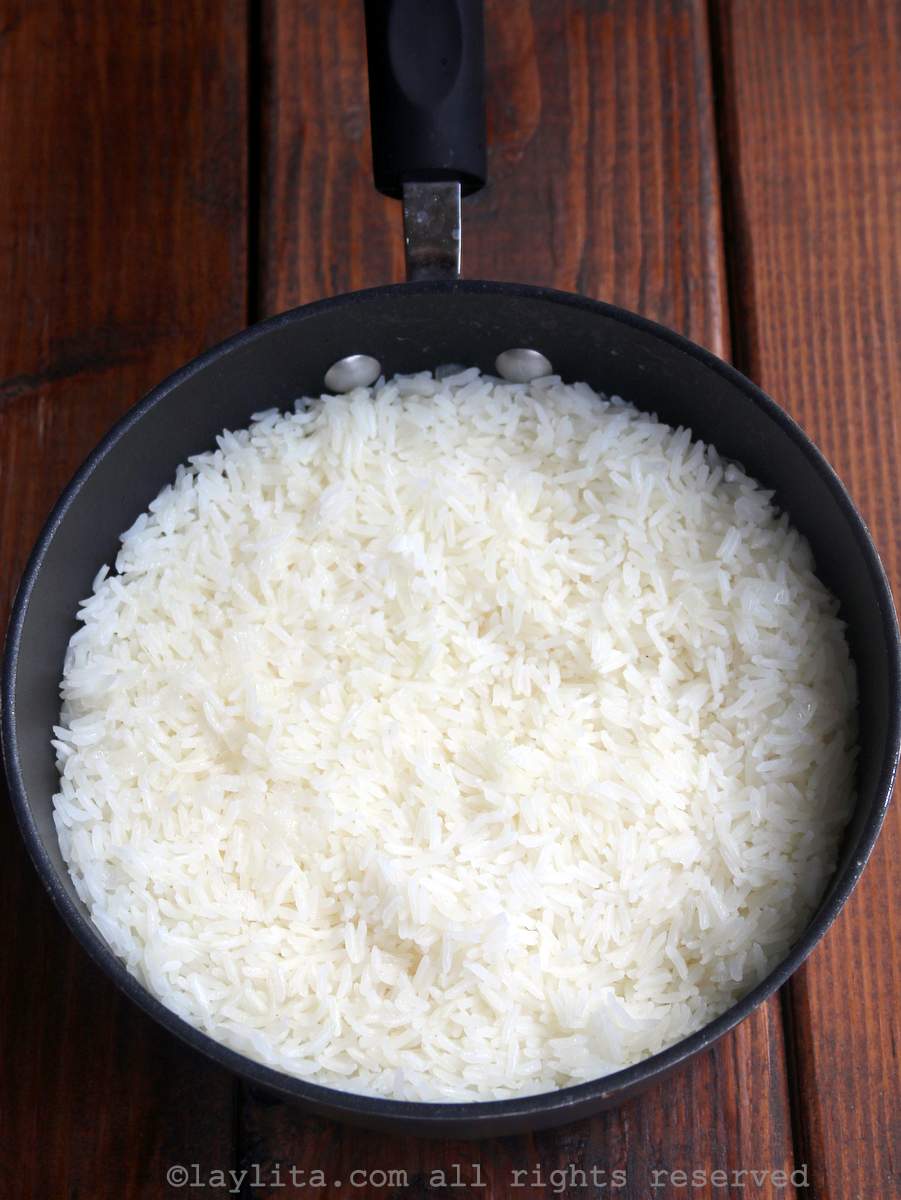 Latin style cooked white rice