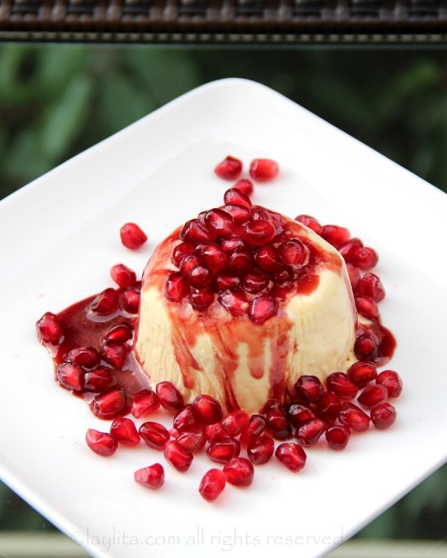 Mousse with pomegranate