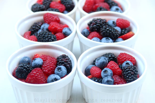 Ramekins with mixed berries