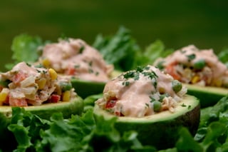 Avocado stuffed with tuna salad