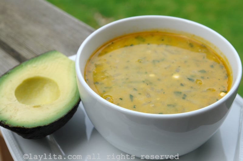 Arvejas con guineo: Ecuadorian split pea and green banana soup