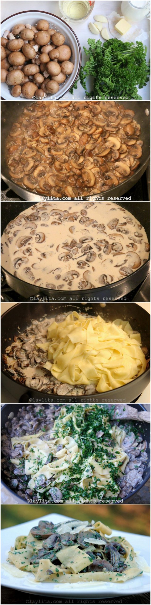 How to make pasta with a creamy mushroom sauce