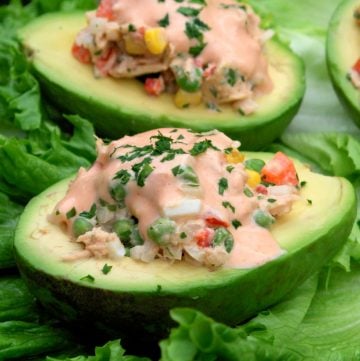 Tuna salad avocado boats