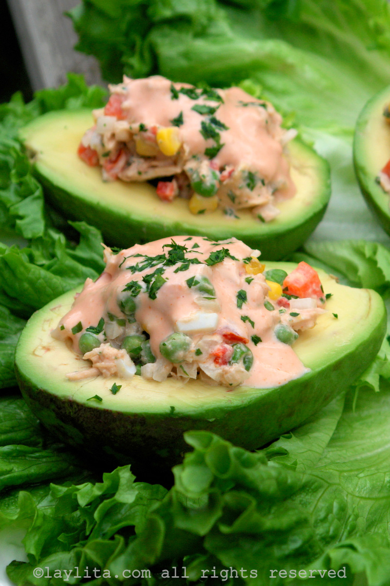 Tuna salad stuffed avocados
