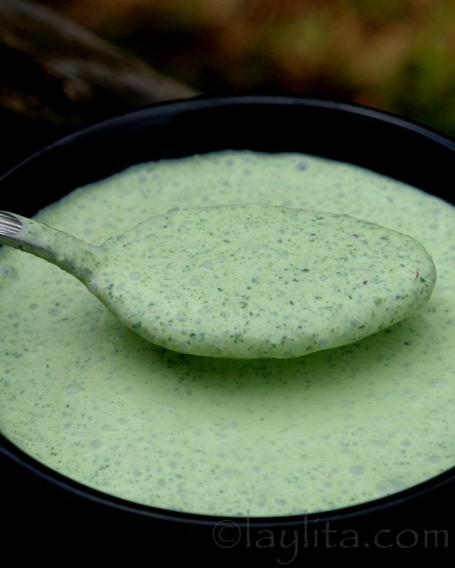 Creamy herb and mint sauce
